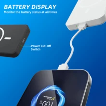Slim Compact Magnetic Wireless Fast Charging Power Bank 5000mAh 15W Wireless Charge 22.5W PD Wired Charging Portable Phone Charger Strong Magnetic Suction Back To School Supplies Lightweight Charger Compatible With MagSafe For IPhone 17 16 Pro 15 Pro 14 Plus 13 Pro Max 12 School Supplies - 1PC - View 3