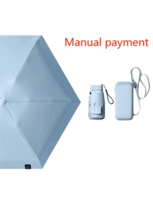 Ultra-Lightweight Portable Capsule Mini 5-Fold Sun Umbrella, UV Protection - Baby Blue - View 22