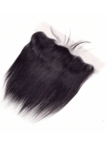 Penutup Depan Renda 13x4 dengan Rambut Bayi, Belahan Bebas, Rambut Manusia Lurus dari Telinga ke Telinga, Garis Rambut Alami, Renda Transparan, Warna Alami untuk Wanita, Cocok untuk Semua Musim - Natural Black - View 4
