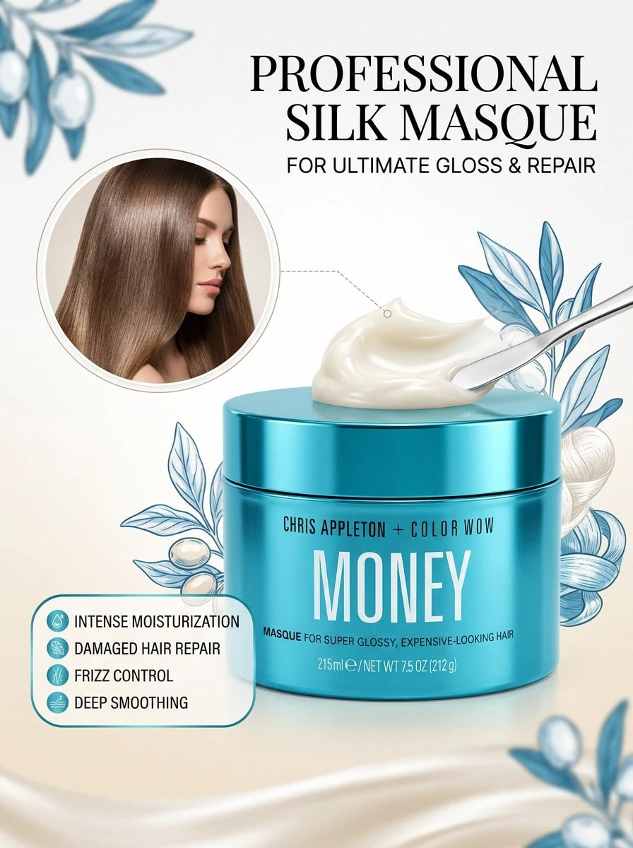 Color Wow Money Masque 发膜 7.5 盎司/215 毫升 深层调理 修复 滋养 光泽 女朋友 妻子 母亲 朋友 生日 毕业派对 旅行 露营 户外 学校 校园旅行 节日 周年纪念 秋季 秋季外观 自然类型 水疗 放松 轻松 舒适 - 彩色 - 查看 1
