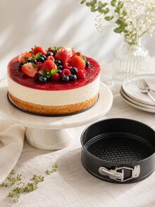 Powcan Non-Stick Round Springform Cake Pan, Silver Quick-Release Cheesecake Baking Mold, Detachable Bottom Baking Mold, Available In Single Size And 4-Piece Set, Suitable For Layer Cakes, Mousse, Pizza, Birthday Parties And Home Baking - View 4