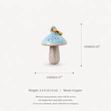 1pc Colorful Mushroom Pendant, Exquisite Iridescent Fairy Tale Style, 14k Gold Plated, Copper Material, Suitable For DIY Charm Bracelet Pendant, Necklace Pendant, Women's Jewelry - Multicolor - View 7