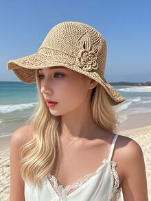 2026 Women's Foldable Straw Sun Hat - UPF 50+ Sun Protection, Summer Beach Essential, 4 Colors Available, Lightweight And Fashionable, Suitable For Outdoor, Park And Travel - Multicolor - View 7