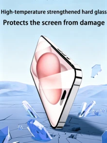 5pcs/Pack Screen Protector, [Military Grade Shatterproof] High Definition Tempered Glass, Compatible With IPhone 17 Pro Max 16 Pro Max 15 Pro Max 16Plus 15Plus 14 13 12 11 Pro Max 13Mini 12Mini Xs Max XR 8 7 6 8Plus 7Plus 6Plus Se3 Se2, Full Coverage Screen Protector, Easy Installation, Anti-Fingerprint - Clear - View 2