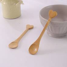 Set de 6 cucharas de madera con forma de corazón, para cocina, regalo de Navidad - Albaricoque - Ver 4