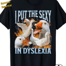 Funny Goose Expression T-Shirt Funny T Shirts I Love T Shirt - Black - View 1