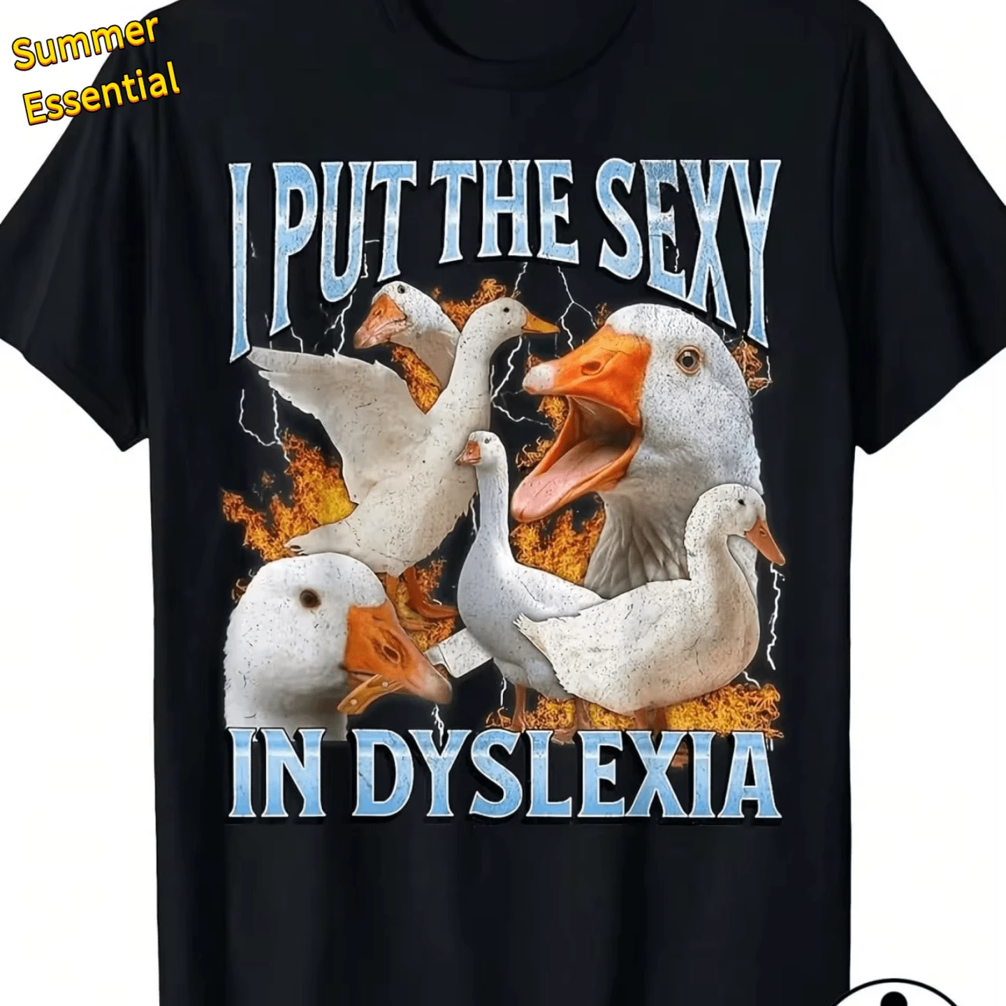Funny Goose Expression T-Shirt Funny T Shirts I Love T Shirt - Black - View 1
