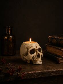 1pc Gothic Skull Incense Burner For Incense Cones Vintage Spooky Halloween Home Room Desktop Tabletop Decor Aromatherapy Meditation Office Gift - Skull Incense Burner - View 3