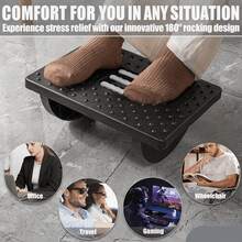 Ergonomic Under-Desk 180° Rocking Footrest, Anti-Fidget Roller Massage Foot Pad With Acupressure Massage Bumps And Comfortable Cushion, Relieves Stress And Corrects Sitting Posture, Suitable For Office, Home, Gaming, Travel And Wheelchair Use, Portable Office Accessory, Non-Slip Base, Random Color, Office Rest Support Tool - Random Styles - View 1