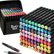 Bộ bút marker cồn 120 màu hai đầu đa năng, bút vẽ phác thảo vĩnh viễn chuyên nghiệp, đỏ, vàng, xám, xanh dương, nhựa, nhanh khô, ngòi rộng, mực gốc dầu, sắp xếp đầy đủ, chủ đề fantasy, động vật, trái cây, hoa, hoạt hình - Nhiều màu - Xem 3