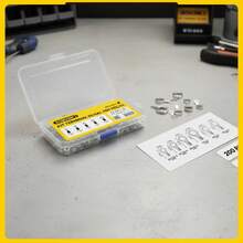 Kit Terminal Olhal 200 Peças Pré-Isolado PVC Anti-chamas Cobre Estanhado com Estojo Organizador - Prata - Visão 2