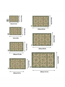 1件裝北歐現代極簡抽象藝術菱形格紋多邊形圖案長方形軟仿羊絨可機洗地毯，適用客廳、臥室、玄關、浴室、走廊、露台、廚房，室內/室外四季通用大尺寸地墊，居家裝飾 - 彩色 - 查看 3