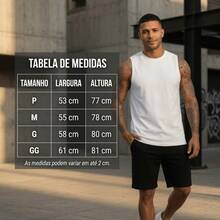 Regata Masculina Estampada Paris 259 BC 100% Algodão Premium Camiseta, Blusa ,Verão, Confortavel, Camiseta Cavada, Casual, Leve, Sem manga,Streetwear, Academia e Treino - Branco - Visão 4