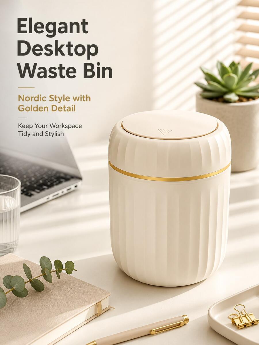 Mini Desktop Trash Can, Flip Lid Design Prevents Odor Spread, Can Be Used To Store Fruit Peels, Paper Scraps And Other Desktop Waste, Keeps Desktop Clean, Suitable For Bathroom, Home Desk, Coffee Table, Office, Living Room