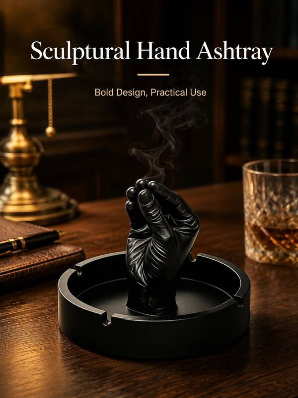 Artistic Gesture Ashtray, Prevents Ash Scattering In Indoor Living Room Office Car, Handmade Craft, Home Decor, Desktop Accessory