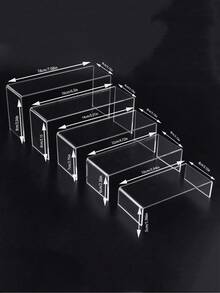 Transparent Acrylic Tiered Display Stand, Multi-Layer Step Storage Display Rack, Desktop Display Shelf, Product Display Stand, Jewelry Storage Rack, Cosmetic Display Stand, Perfume Lipstick Display Stand, Action Figure Model Display Rack, Snack Dessert Display Rack, Office Desk Organizer, Transparent Minimalist Design, High Load-Bearing Anti-Slip Stable Structure, Stackable Combination Storage, Space-Saving, Easy To Clean And Durable, Acrylic Display Base, Suitable For Home Living Room - Multicolor - View 1