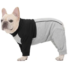 1pc Post-Surgery Recovery Dog Protective Suit, Full Body Coverage Pajamas, Soft And Elastic Comfortable Cotton Blend Material, Zipper Design, Easy To Put On And Take Off Post-Surgery Recovery Suit; Can Replace Elizabeth Collar, Suitable For Spaying/Neutering, Wound Care And Allergy Protection, Fit For Large, Medium And Small Dogs, Such As Teddy, Poodle, Labrador - Black - View 15