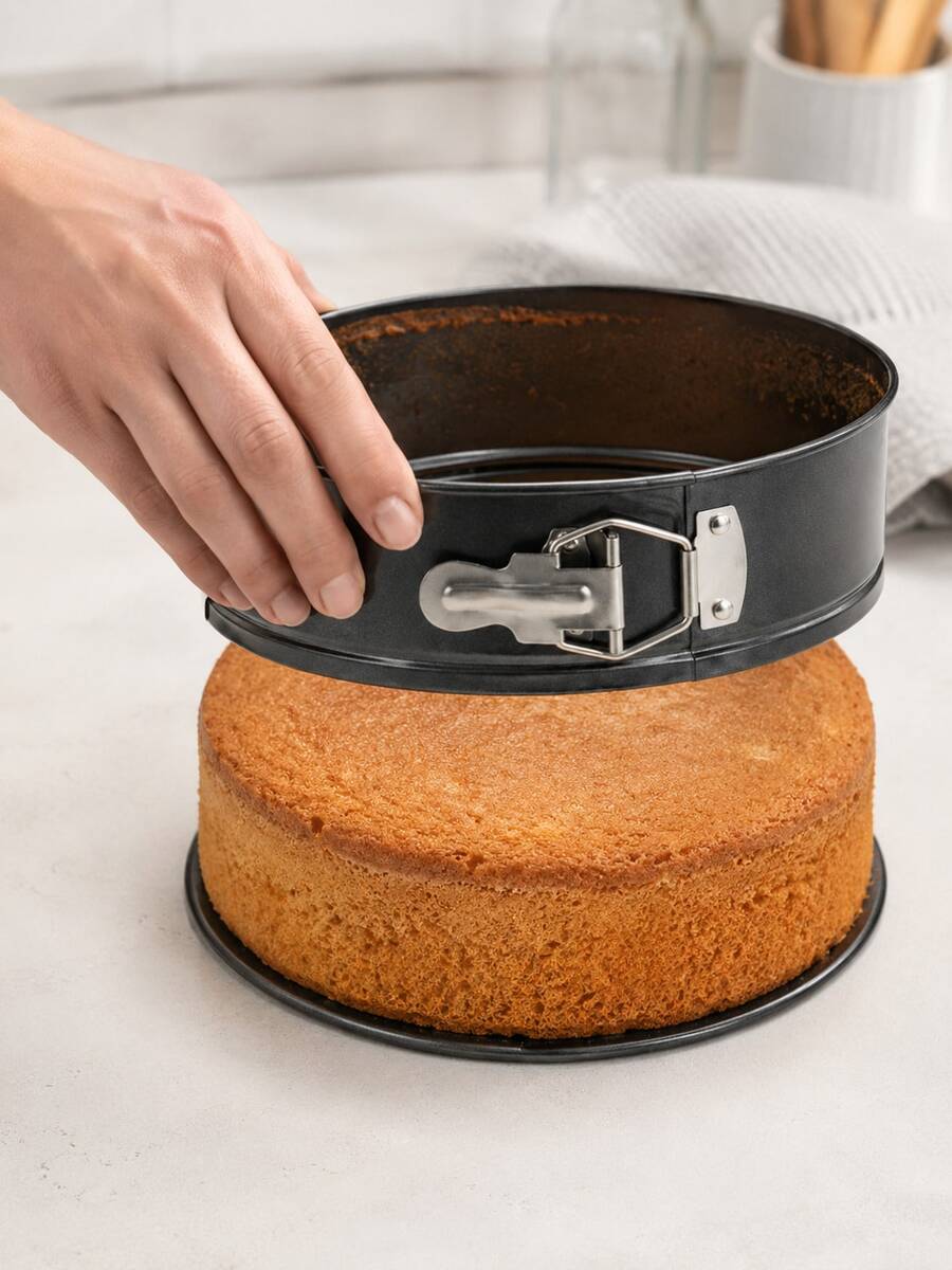Powcan Non-Stick Round Springform Cake Pan, Silver Quick-Release Cheesecake Baking Mold, Detachable Bottom Baking Mold, Available In Single Size And 4-Piece Set, Suitable For Layer Cakes, Mousse, Pizza, Birthday Parties And Home Baking - View 1