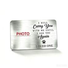 5/2/1 Set Customizable Photo Memorial Cards, Personalized Wallet Cards (With Storage Bag) - Sympathy Gift For Pet Owners, Halloween, Thanksgiving And Christmas Gift, Meaningful Record Of Pet Growth, Memorial - Silver - View 5