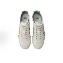 Asics Authentic Onitsuka Tiger Mexico 66 Leather Sneakers - White/Blue/Red Classic Low-Top | Premium Japanese Heritage Footwear | Slim-Profile Lightweight Trainers - Beige Green Orange - 查看 3