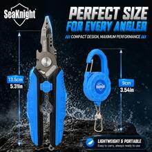 SeaKnight Multifunctional Fishing Pliers 9-In-1 Stainless Steel Fish Line Cutter Hook Remover Saltwater Resistant Fishing Tool With Retractable Lanyard - Blue - View 2