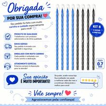 Kit 8 Canetas Esferográficas Lyke Curves 0.7 mm | 4 Pretas + 4 Azuis Spiro Pirulito Wow Escrita Macia Papelaria Escolar Escritório - 8 CURVES A/P - Visão 5