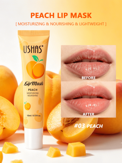 USHAS Hydrating Liquid Lip Mask, Long-Lasting Deep Moisturizing Lip Care Balm, Nourishing Soft And Smooth Lip Care Essence, Locks In All-Day Hydration, Non-Sticky Lightweight Glossy Lip Sleeping Mask, Suitable For Daily And Overnight Lip Repair