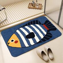 1pc Printed Bathroom Mat, Quick-Dry, Absorbent, Non-Slip Diatomaceous Earth Bathroom Rug, Door Mat, Bathroom Decor, Suitable For Entrance, Kitchen, Balcony, Bathroom, Oval Shaped Mat, Easy To Clean, Universal Holiday Decoration - Multicolor - View 7