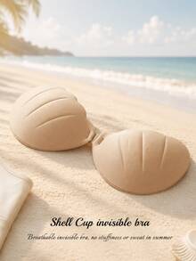 Women's Invisible Adhesive Bra, Reusable Nipple Covers, Shell-Shaped Breast Pads, Small Chest Enhancement, Seamless - Multicolor - View 5