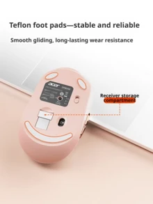 Acer Mouse nirkabel dual-mode dengan Bluetooth 2.4G, pengoperasian senyap, dapat diisi ulang, simetris, portabel, cocok untuk penggunaan bisnis dan perkantoran, tiga pengaturan DPI, dan cocok untuk laptop. - View 9