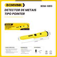 Detector De Metais Portátil Tipo Pointer com Gancho e Capa - Amarelo - Visão 3