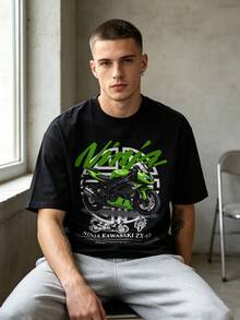 Minimalista. 100% algodão. 1 peça. Camisetas masculinas de manga curta estampadas, roupas masculinas de algodão plus size, camiseta com o logo Kawasaki K, camiseta masculina com estampa de corrida de motociclismo, blusas casuais de manga curta para o verão, roupa urbana para ciclistas, estilo Y2K, camisetas masculinas plus size de P a 5XG, blusas esportivas masculinas de verão, blusas masculinas, blusas para atividades ao ar livre, camisetas estampadas, blusas estilosas, roupas masculinas de verão. Blusas para Primavera/Verão. - Preto - Ver 1