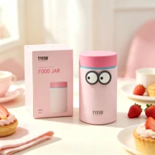 Tyeso 260ML Ultra Mini Portable 316 Stainless Steel Insulated Food Jar, Vacuum Insulated Lunch Box, Office Water Cup With Eye Sticker - Multicolor - View 5