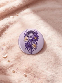 1/6Pcs 4.4cm Katseye Mixed Design Button Pins K-Pop Q Character, Lightstick, Snack & Graffiti Lapel Brooches, Fashion Style Badges Suitable For Backpacks And Bag Charms - Multicolor - View 6