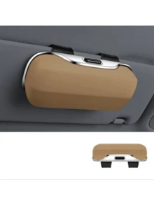 Portable Car Glasses Case, Universal Car Sun Visor Glasses Holder, Button Switch, Suitable For All Glasses Storage, 3 Colors Available - A - View 9