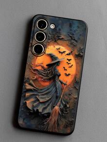 1pc Halloween Night Witch Bat Phone Case Protective Cover Black TPU Soft Shell Wear-Resistant Shockproof Full Coverage Compatible With Huawei Honor Galaxy A04e/A05s/A13/A14/A15/A34/A35/A50/A52/A53/A54/S21/S22/S23/S24/S25/S25Ultra/S25 FE/S26/S26PLUS/S26ULTRA/S26 EDGE/ 6A/7A/8A/ 12T/13T/14T[International Version Non-Local Version] - Black - View 5