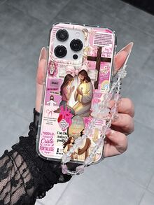 1pc Fashion Text Cross Jesus Phone Case Protective Cover, Bowknot Lanyard, Soft TPU Shockproof Anti-Drop Full Coverage Phone Case, Compatible With Iphone17/17Air/17pro/17promax/16/16plus/16pro/16Promax/15/14Plus/13/12/11 Protective Shell, Thickened Anti-Scratch Leather Texture Phone Protective Case - Multicolor - View 5