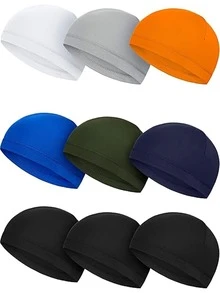 1/2pcs Cool Skull Cap, Cycling/Running Sweat-Absorbing Warm Hat, Unisex, Helmet Liner/Bald Cap - Multicolor - View 2