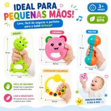 Kit Brinquedos Para Bebê 4 Peças Chocalho Infantil Educativo Coordenação Motora - Multicolorido - Visão 7