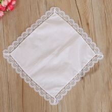Pure White Lace Handkerchief Happy Wedding Season Party Decoration DIY - Multicolor - View 6