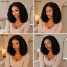 KRSI Headband Wig Curly Headband Wigs For Black Women,Synthetic Hair Deep Wave Headband Wig Half Wigs Glueless Short Curly Headband Wig Natural Black Headband Wig 14Inch 1B - 1B - 查看 7