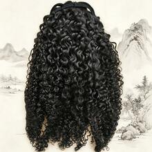 BINF Ekstensi Rambut Ekor Kuda Keriting Kinky 8-24 Inci dengan Tali Serut untuk Wanita, Ekstensi Rambut Ekor Kuda Jepit Keriting Dalam, Rambut Manusia Asli, Mudah Dipakai - Natural Black - View 6