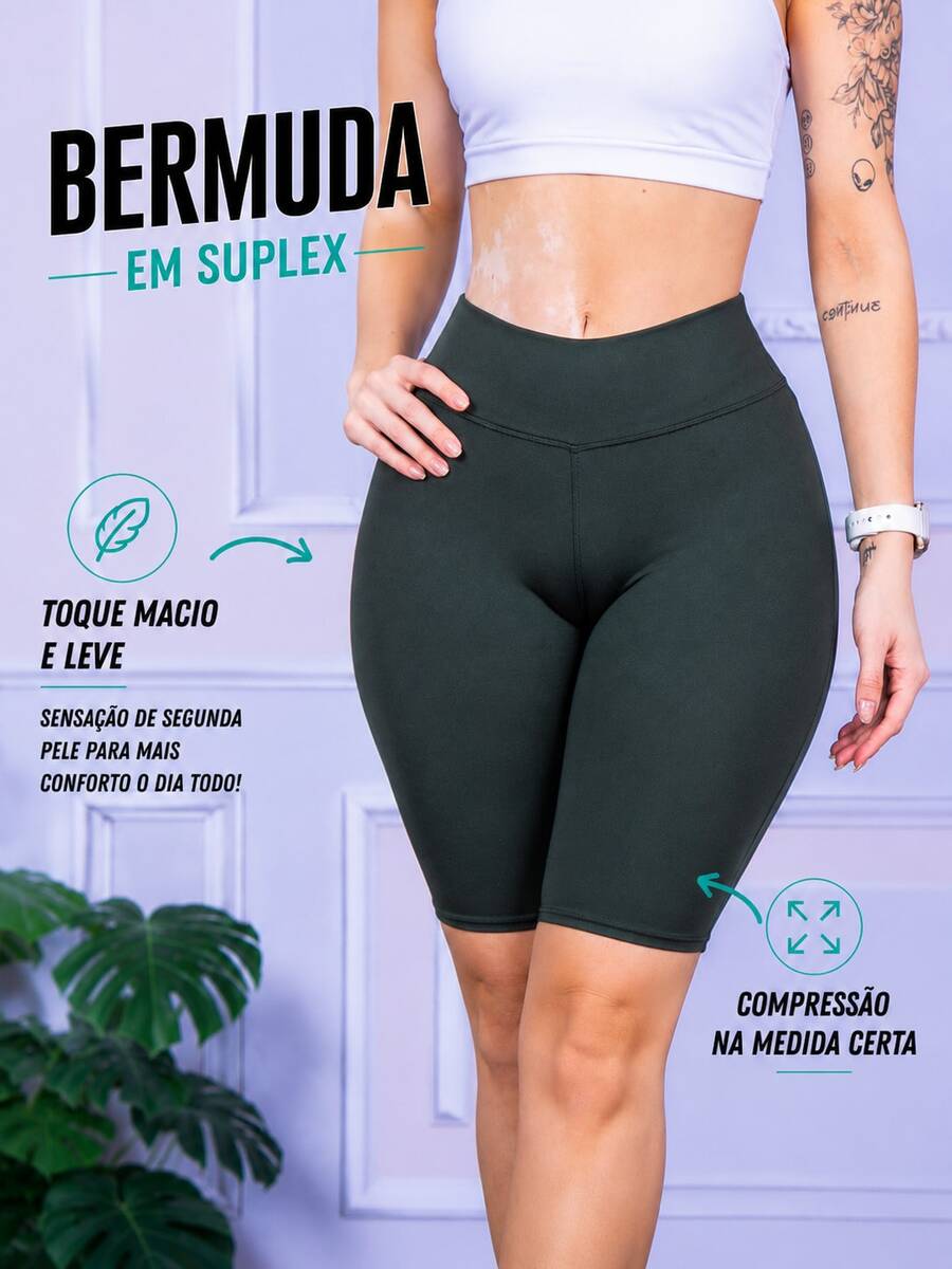 Women Sports Shorts - Verde militar - Ver 1