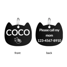 [Double-Sided Customized] 1pc Personalized Pet ID Pendant Tag, Customized Dog Name Tag, Engraved Customized Cat Tag, Heart Pattern, Dog ID Pendant Pet Collar, Beautiful Pet Accessories - Multicolor - View 10