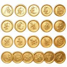 Letter A~Z 3D Embossed Iris Flower Wreath Wax Seal Stamp Head (Handle Not Included, Handle Sold Separately), Initial Wax Seal Stamp Head, Thickened Brass Stamp Head - Single Piece - View 5