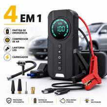 Calibrador Compressor de Ar Portátil Bomba Elétrica 12V 110V 220V Automática para Carro Moto Bicicleta Veicular Pneus Chupeta - A - Visão 6