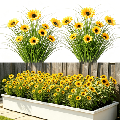 20/15/10/5/1pc Artificial Plants, Artificial Sunflowerss, Artificial Autumn Plants, Halloween Home Decor, Outdoor Decor, Home Decor, Garden Decor, Porch Decor, Balcony Decor,