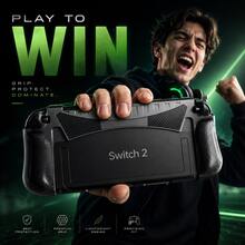 Lightweight Anti-Slip Controller Protective Case For Nintendo Switch 2, Ergonomic TPU Controller Cover, Better Grip, Carbon Fiber Texture, Scratch-Resistant Durable Half Shell, Supports Kickstand Opening - View 5