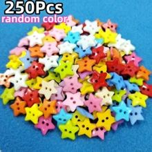 120/150/180/200/250/300Pcs Mixed Color Mini Star Shaped Plastic Sewing Buttons, With 2 Holes, Suitable For Sewing Crafts DIY Handmade, Diameter 0.47 Inch (Random Color) - Multicolor - View 20