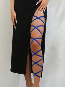 Women's Sexy Elastic Leg Chain Strap, Criss-Cross Thigh Band With O-Ring Adjustable Tie Body Jewelry, Fashionable Leg Decoration For Carnival Costume, Halloween Cosplay, Nightclub, Beach, Date And Party Gift - Multicolor - View 18